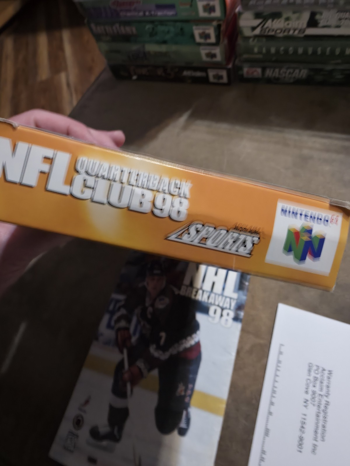 NFL Quarterback Club 98 (Nintendo 64 N64, 1997) CIB Complete Reg Card Poster