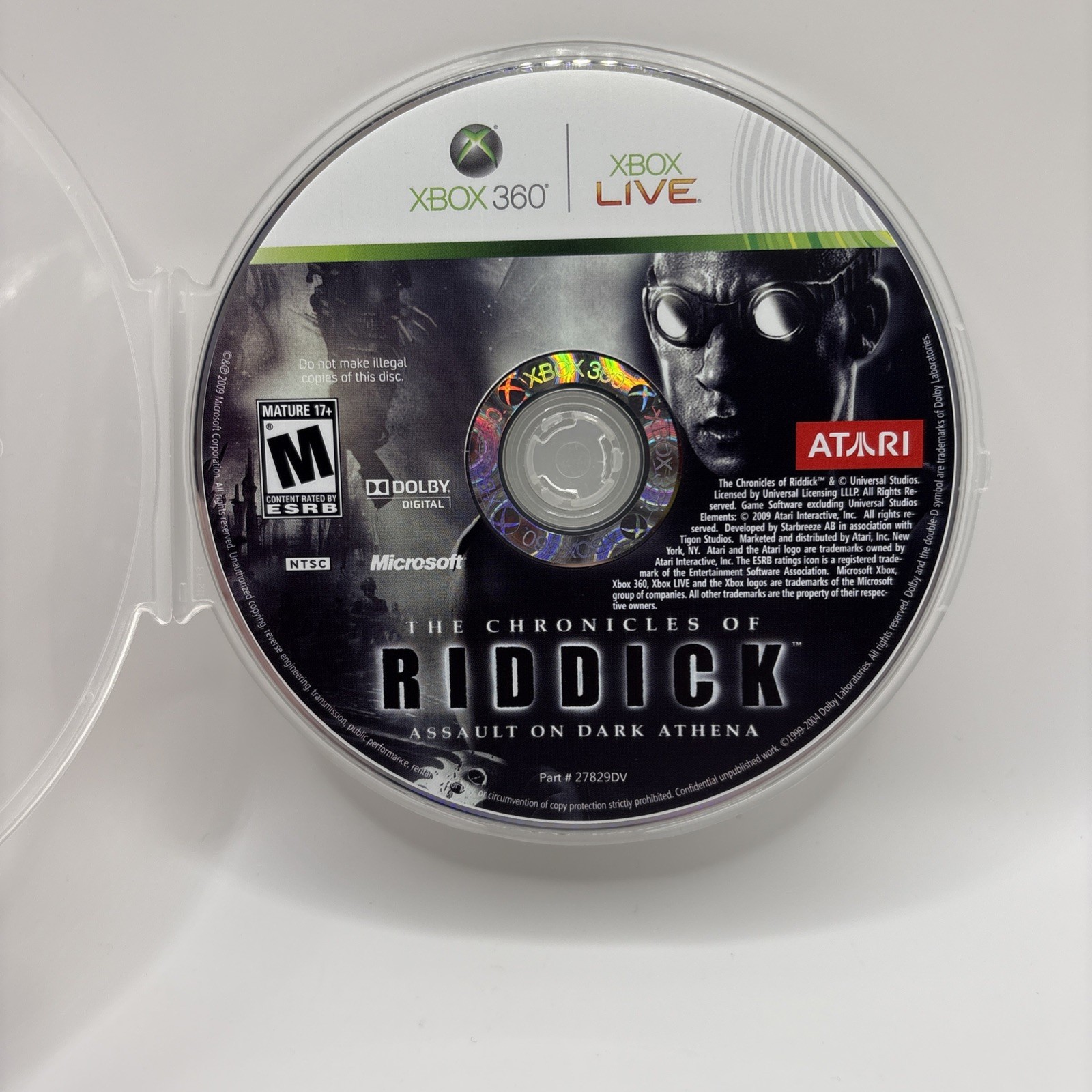 Chronicles of Riddick: Assault on Dark Athena (Microsoft Xbox 360) Disc Only