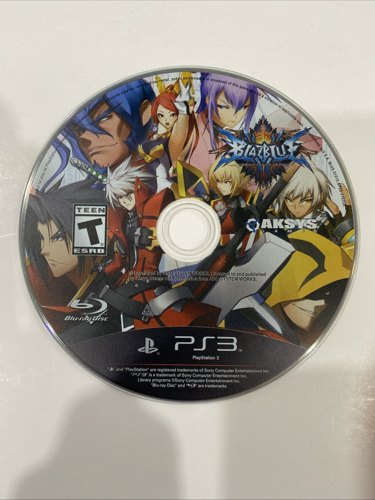 BlazBlue: Chrono Phantasma Game for the PS3, Disc Only, Tested & Working