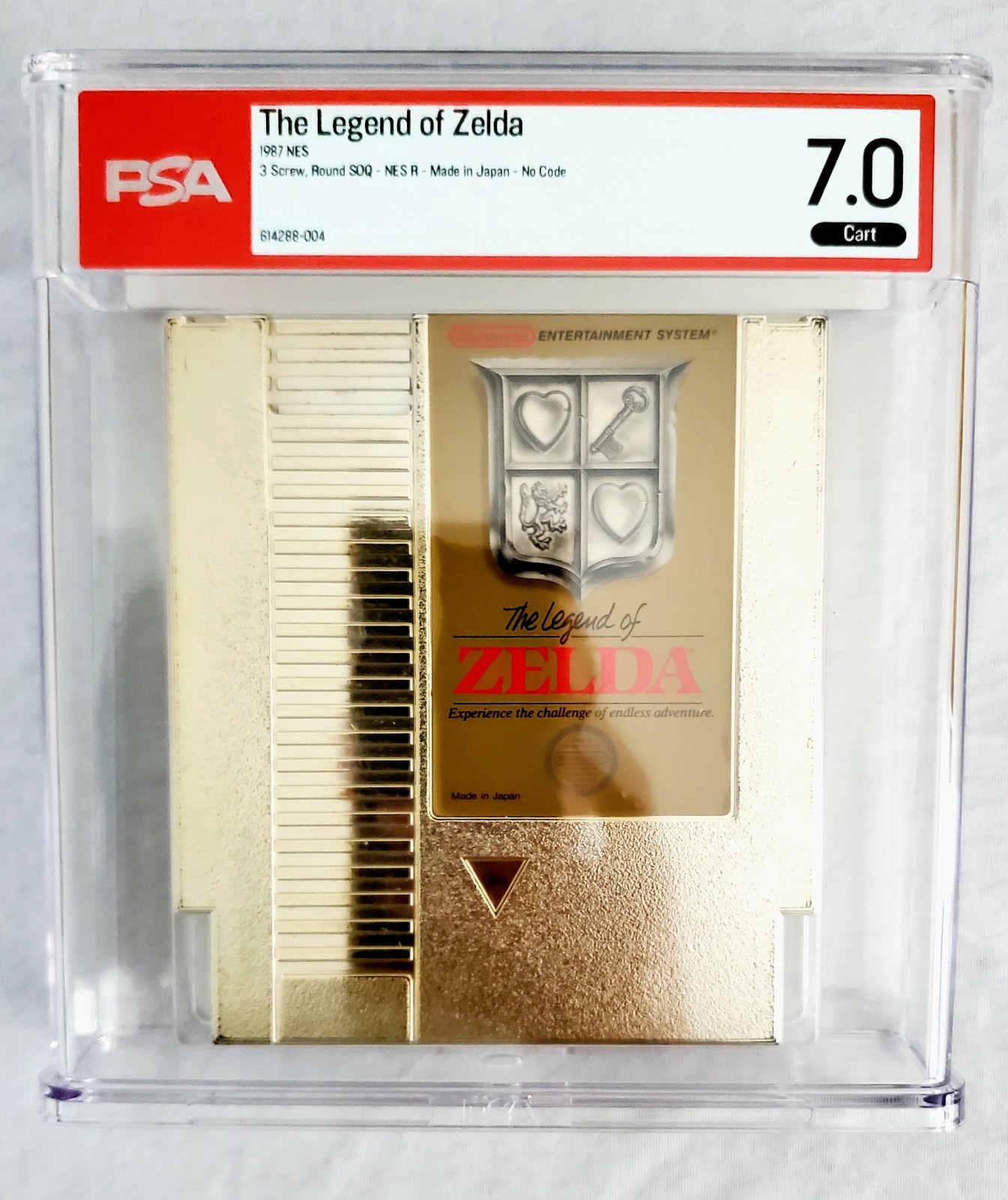 LEGEND OF ZELDA Nintendo NES 1987 GOLD CART Grade WATA PSA 7.0 3-Screw Cartridge