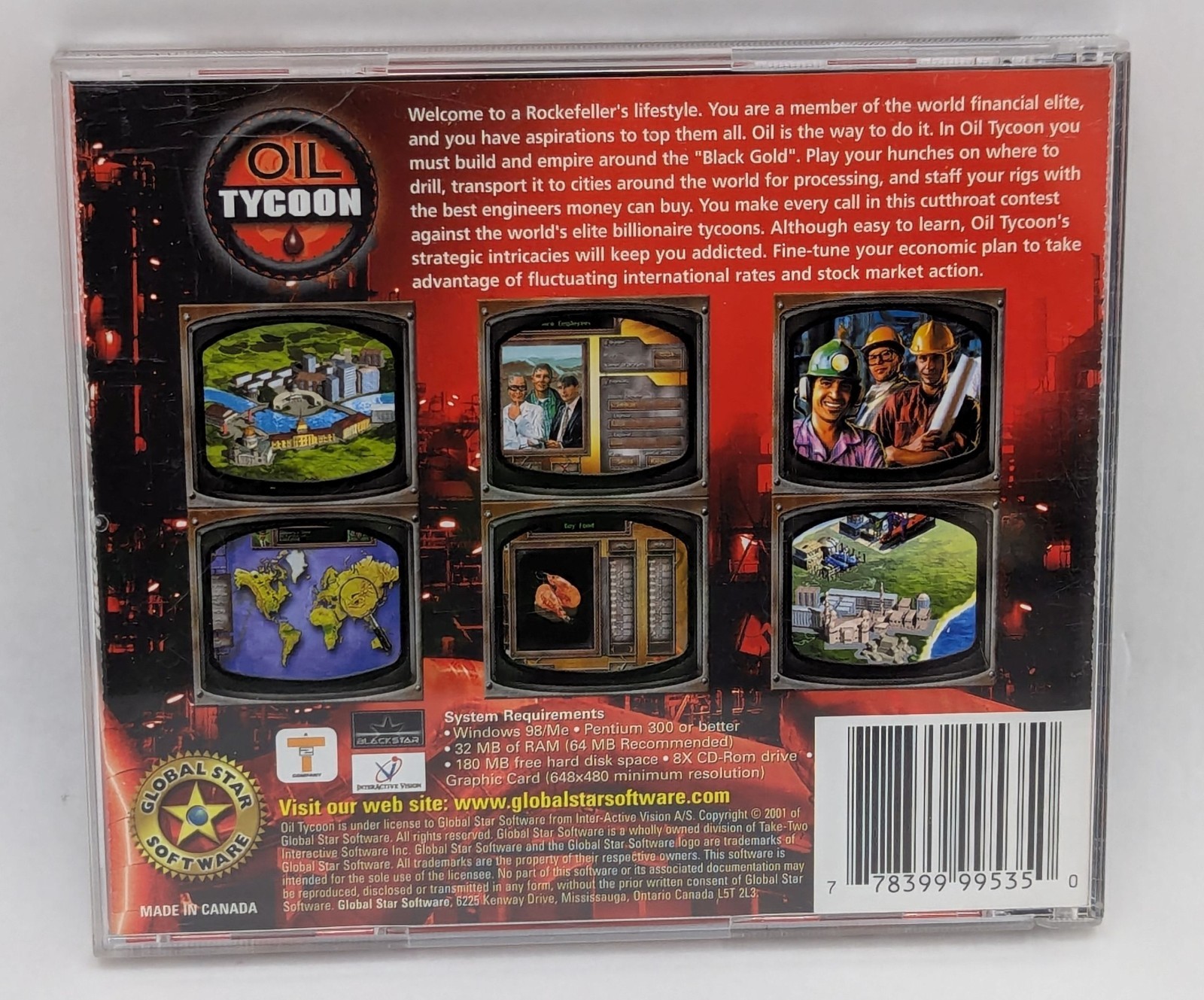 Oil Tycoon (PC, 2001) CD-ROM Windows 98/ME/XP Simulation Strategy – Retro Gaming