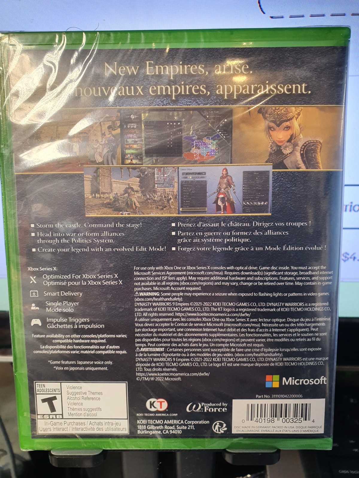 Dynasty Warriors 9 Empires – Microsoft Xbox One Series X NEW/ SEALED USA VERSION
