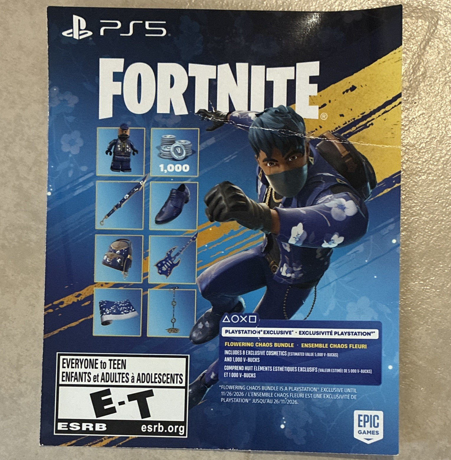 Epic Games Fortnite Flowering Chaos Bundle PS5 PlayStation Exclusive