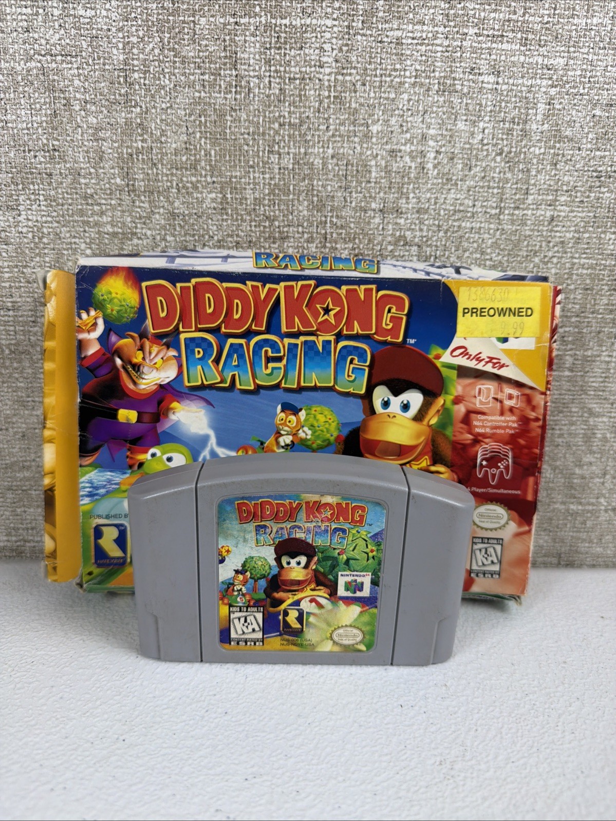 Diddy Kong Racing (Nintendo 64, 1997) Game And Box Tested READ