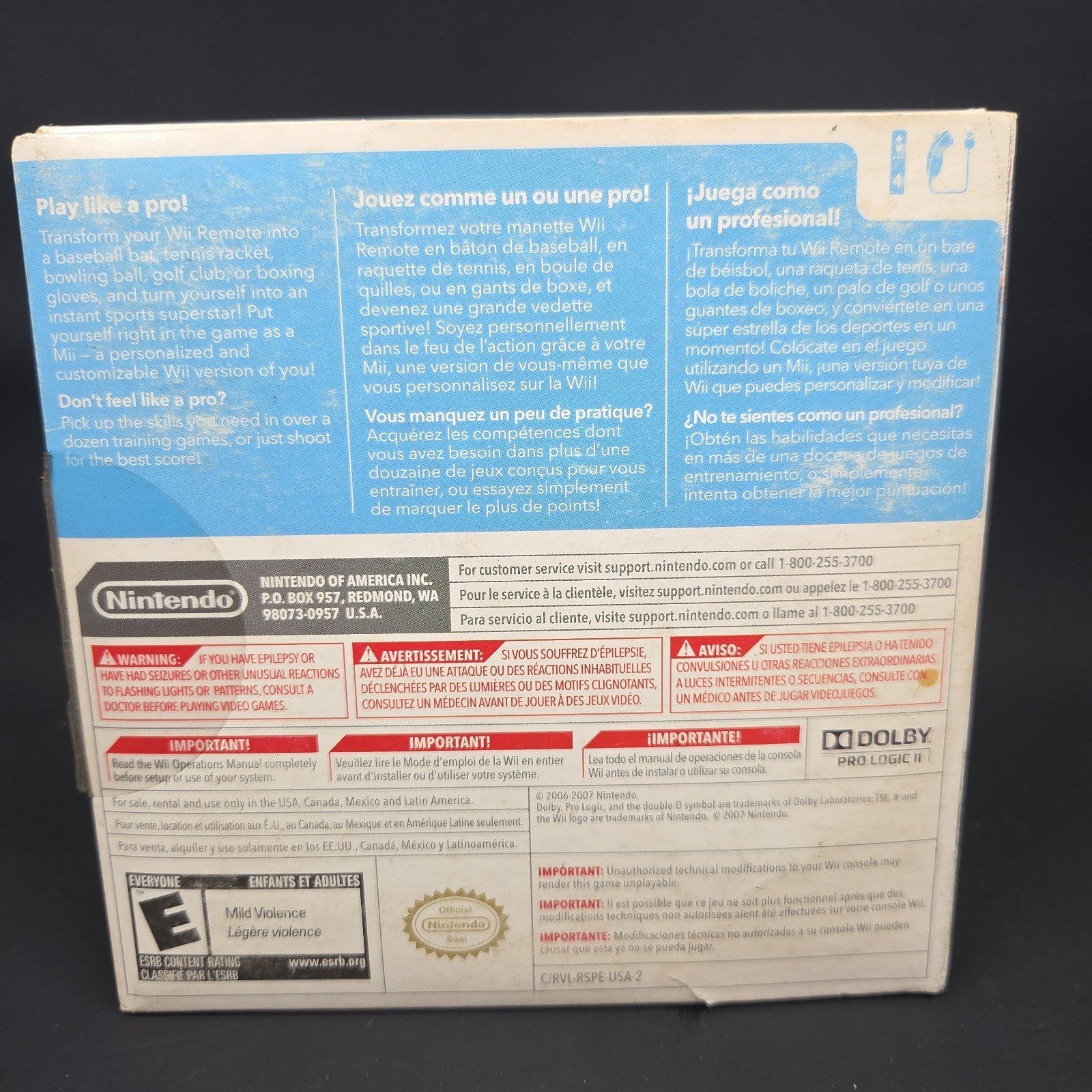 Wii Sports (Nintendo Wii, 2006) With Cardboard Sleeve TESTED & WORKING