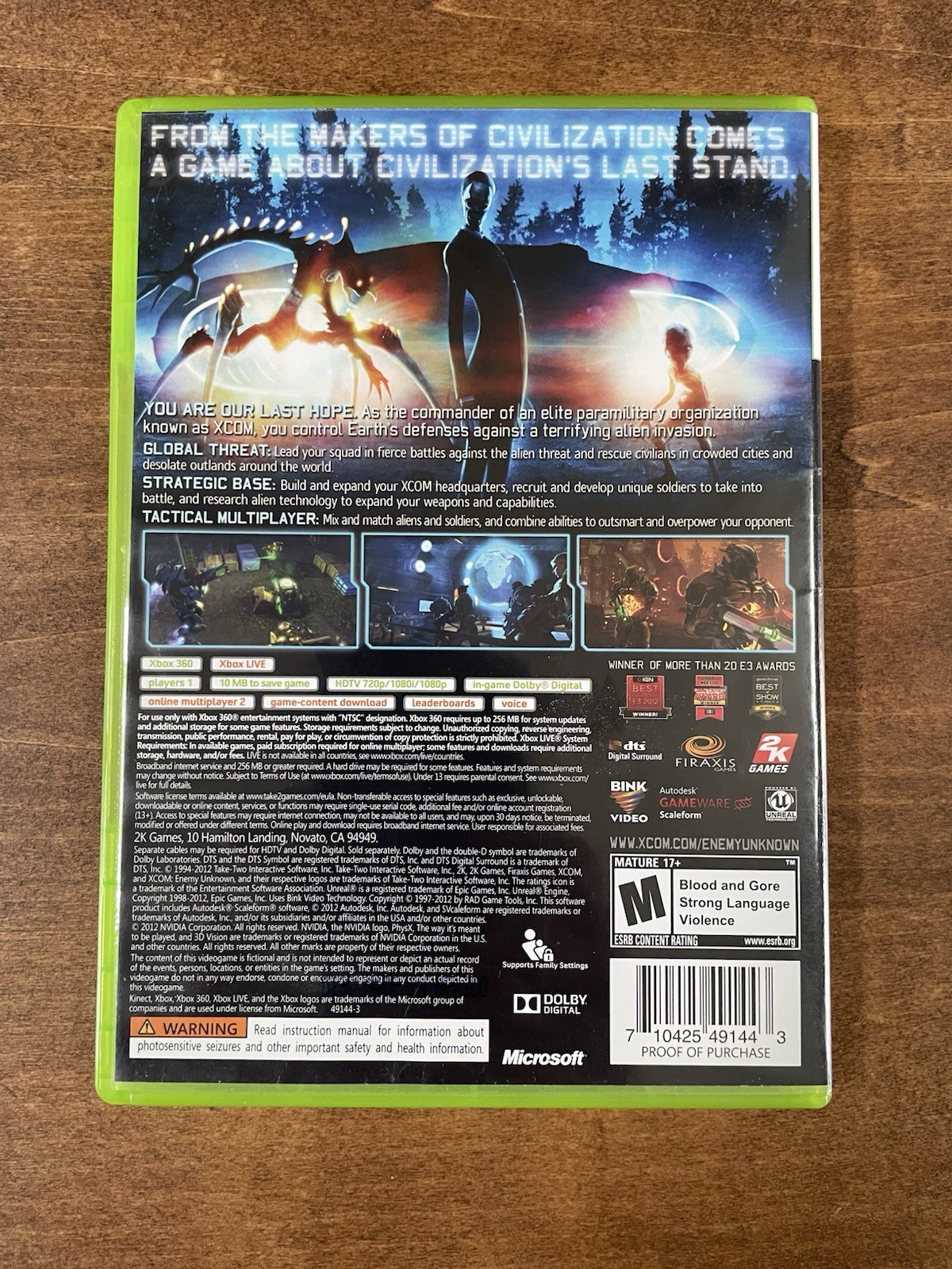 XCOM: Enemy Unknown (Xbox 360) CIB COMPLETE & TESTED