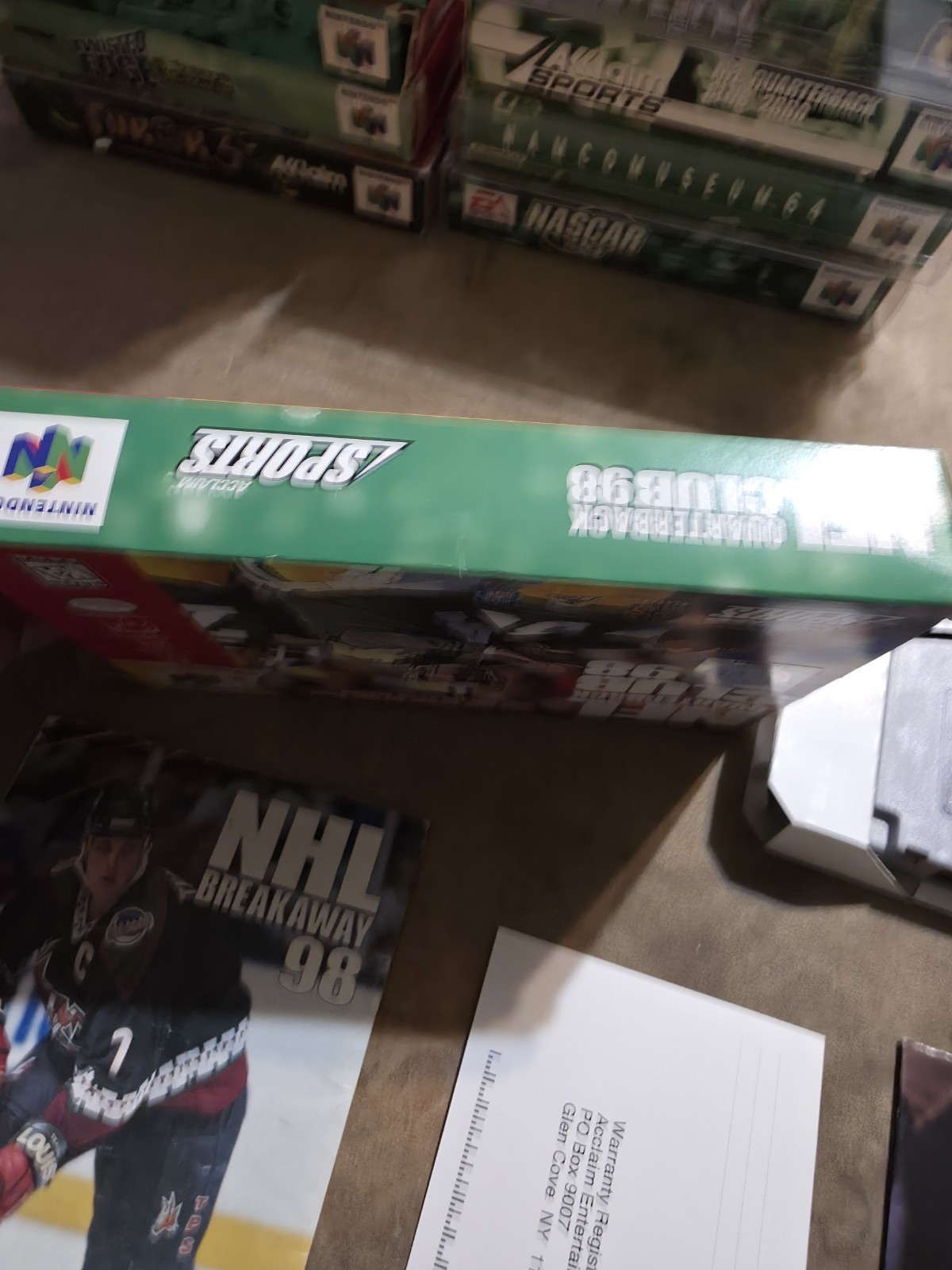 NFL Quarterback Club 98 (Nintendo 64 N64, 1997) CIB Complete Reg Card Poster