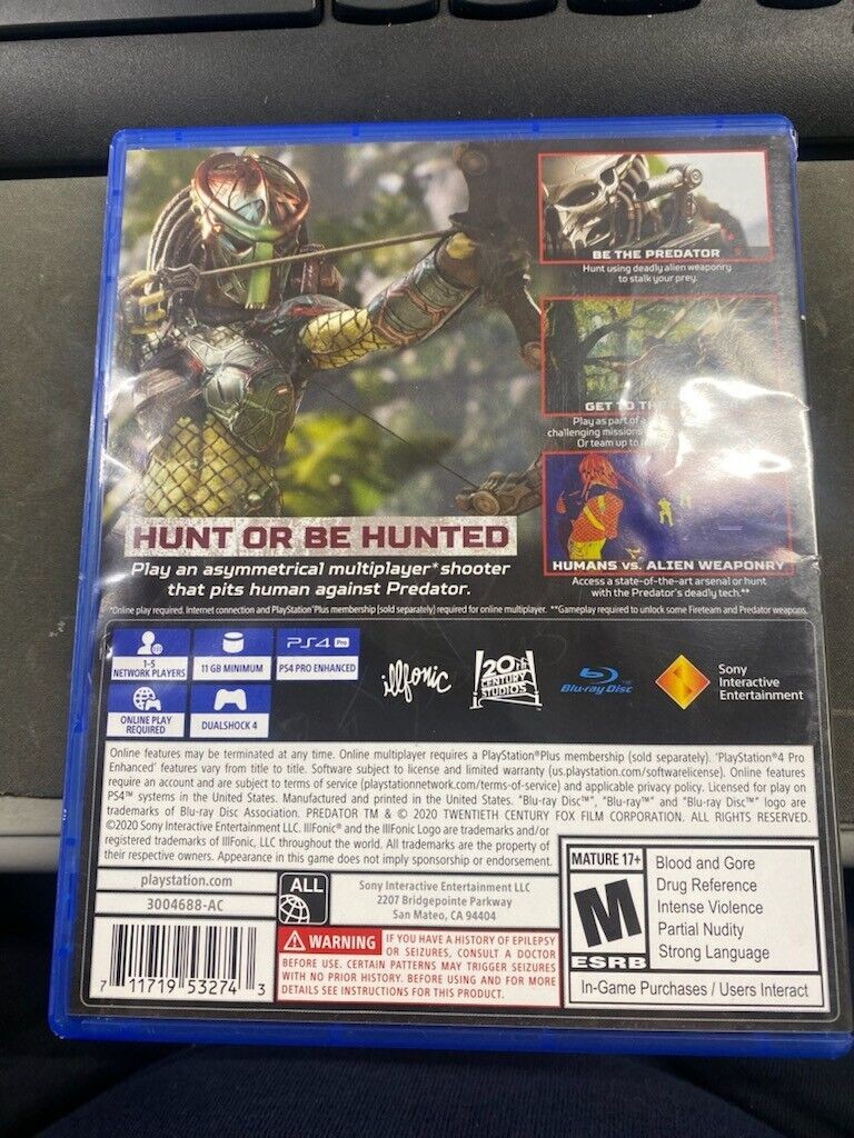 Predator: Hunting Grounds – Sony PlayStation 4, PS4 Video Game – Very Good!
