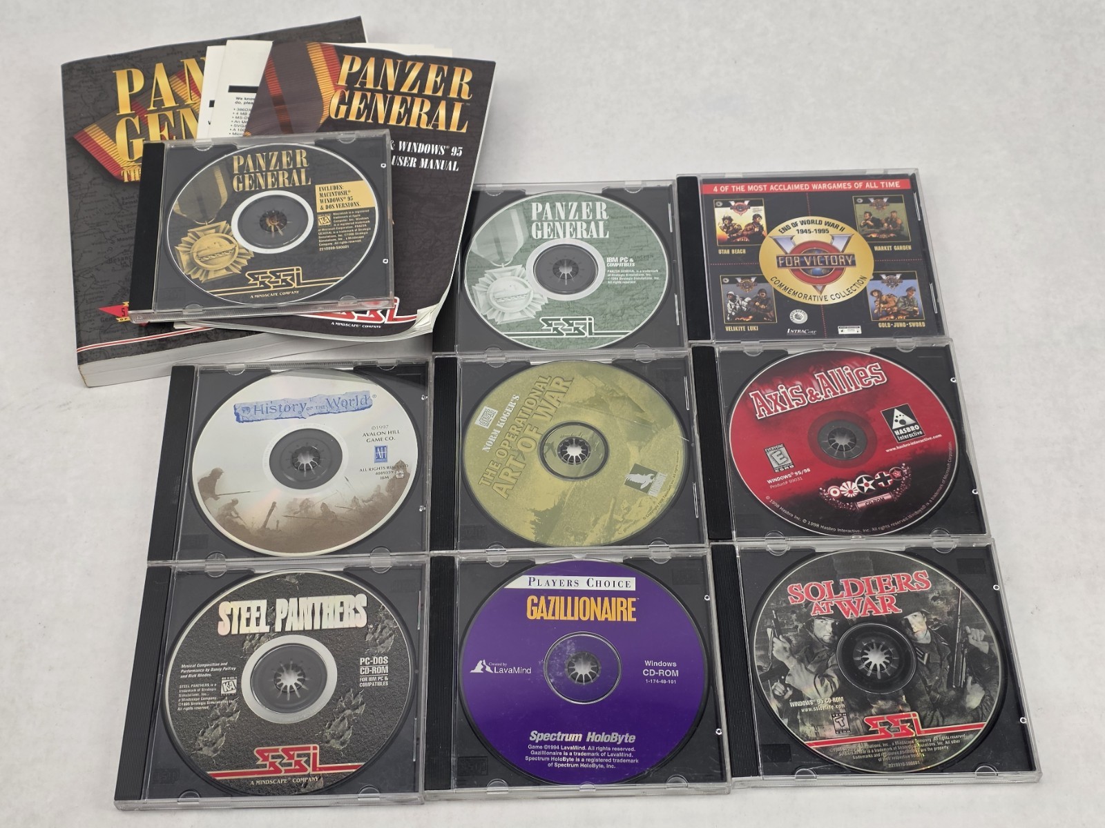 Lot of 9 Vintage 90’s Military War Strategy Software PC Games CD-Rom