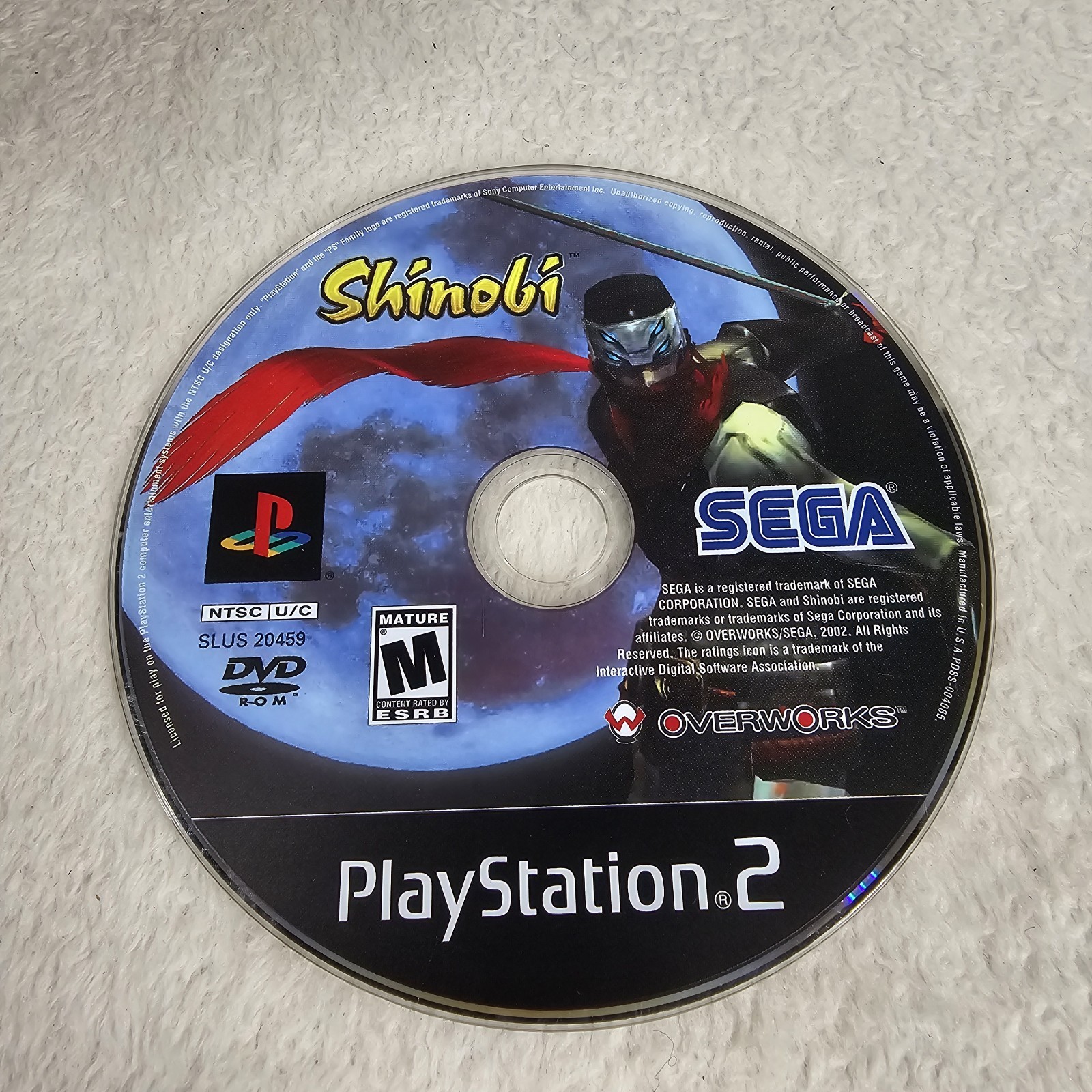 Shinobi (PlayStation PS2) Complete CIB SEGA 1 Player Rated Mature Ninja Game