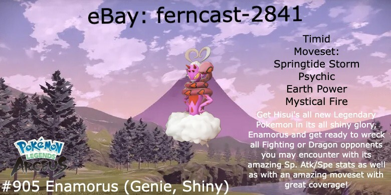 Pokemon Legends Arceus Shiny Enamorus (Genie) Max Effort Fast Delivery