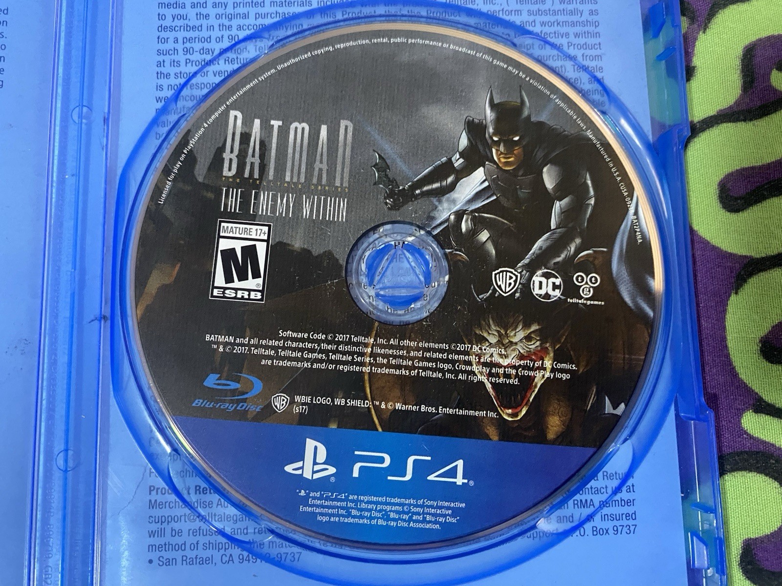 Batman: The Enemy Within — The Telltale Series (PlayStation 4, 2017) Disc Only