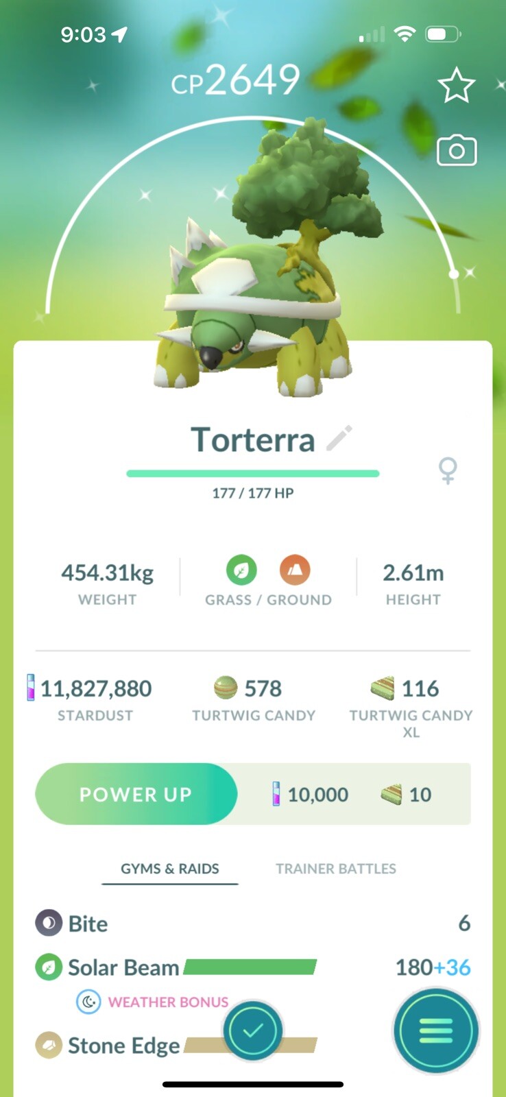 ✨Shiny Torterra Lvl 40 CP + Dbl Moves – Pokèmon Go – Registered or 30 Day Trade✨