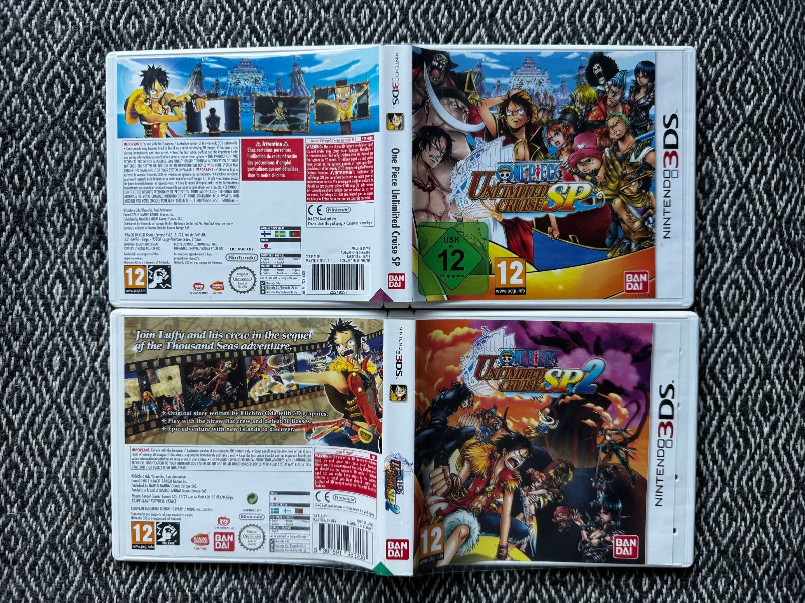 3DS ONE PIECE UNLIMITED CRUISE SP x2 Games 1 + 2 2DS Nintendo PAL UK EXCLUSIVES