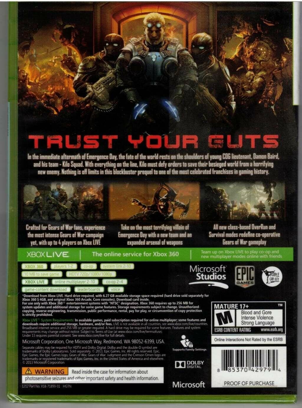 Gears of War: Judgement Xbox 360 (Brand New Factory Sealed US Version) Xbox 360,