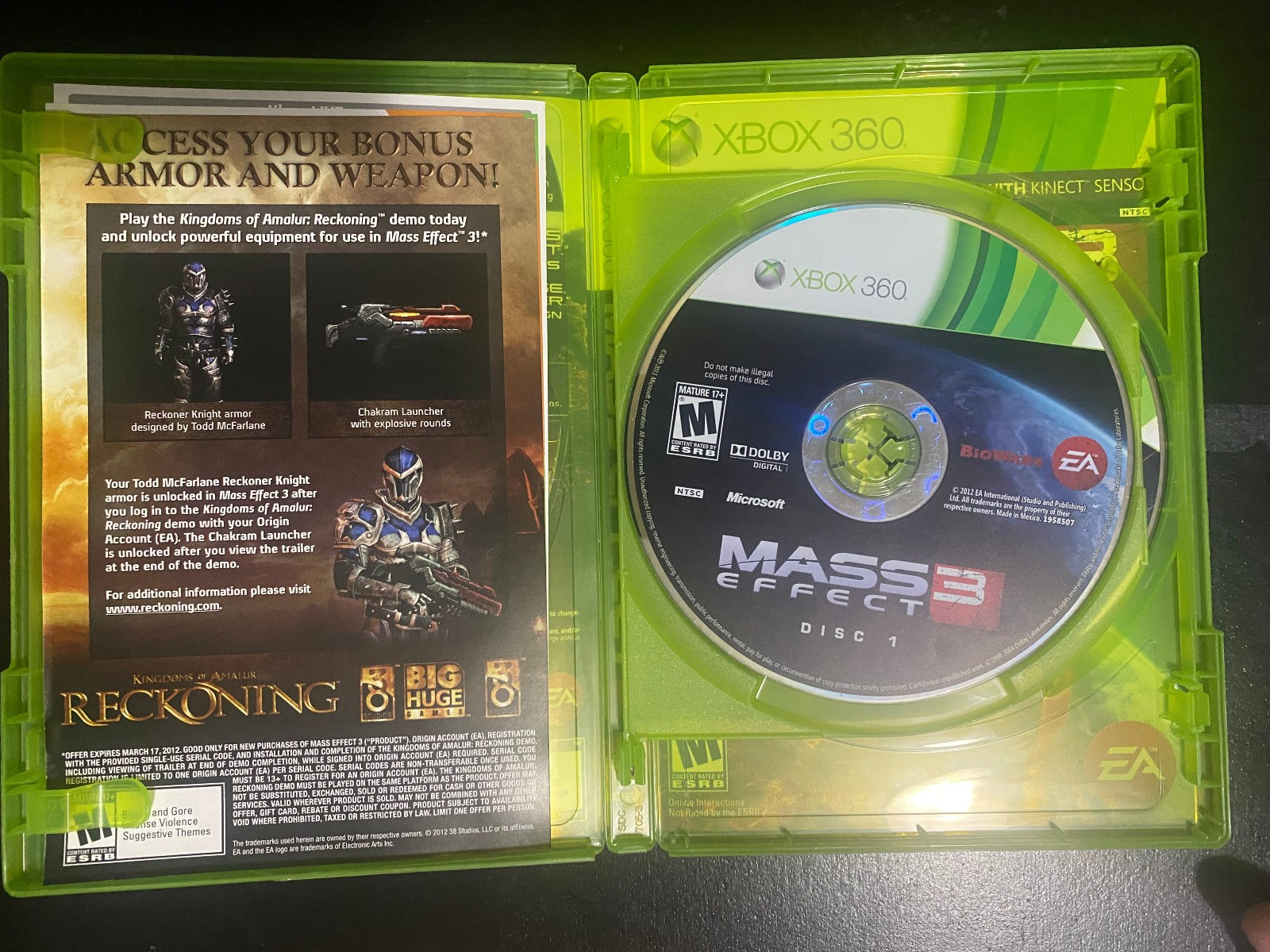Mass Effect 3 – Microsoft Xbox 360 – EA – Acceptable Condition