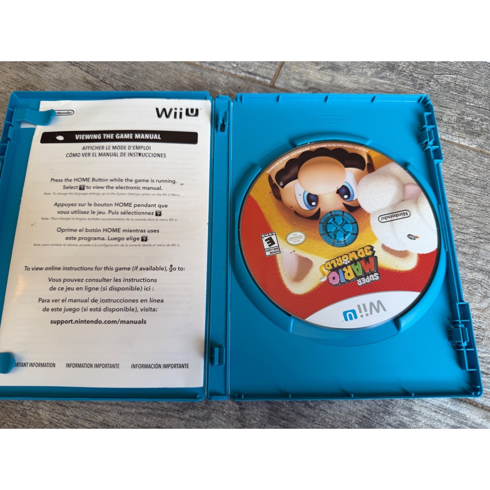 Nintendo Super Mario 3D World Wii U Video Game w Case Platformer Cat Gaming