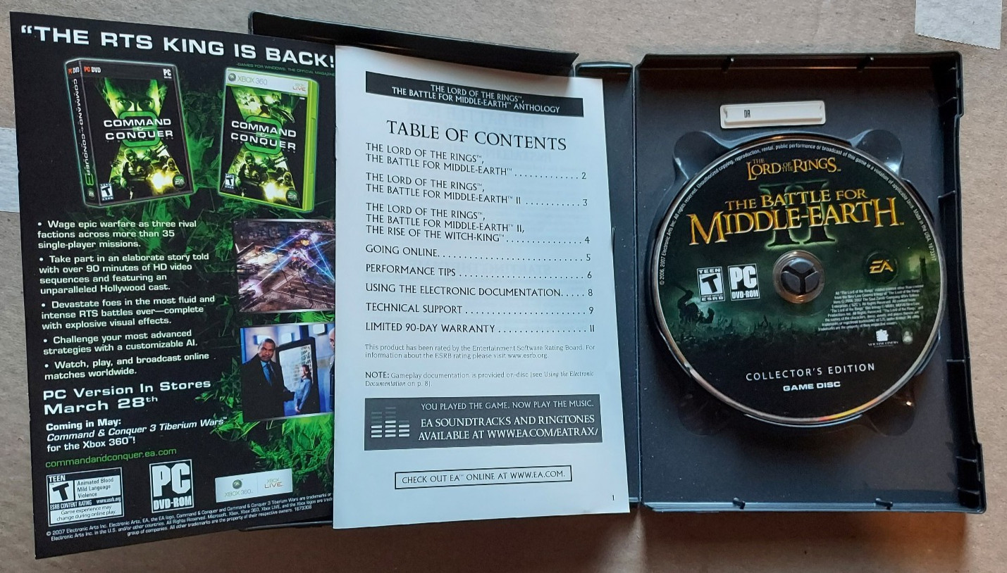 Lord of the Rings Battle for Middle-Earth Anthology PC DVD Complete MINT DISCS