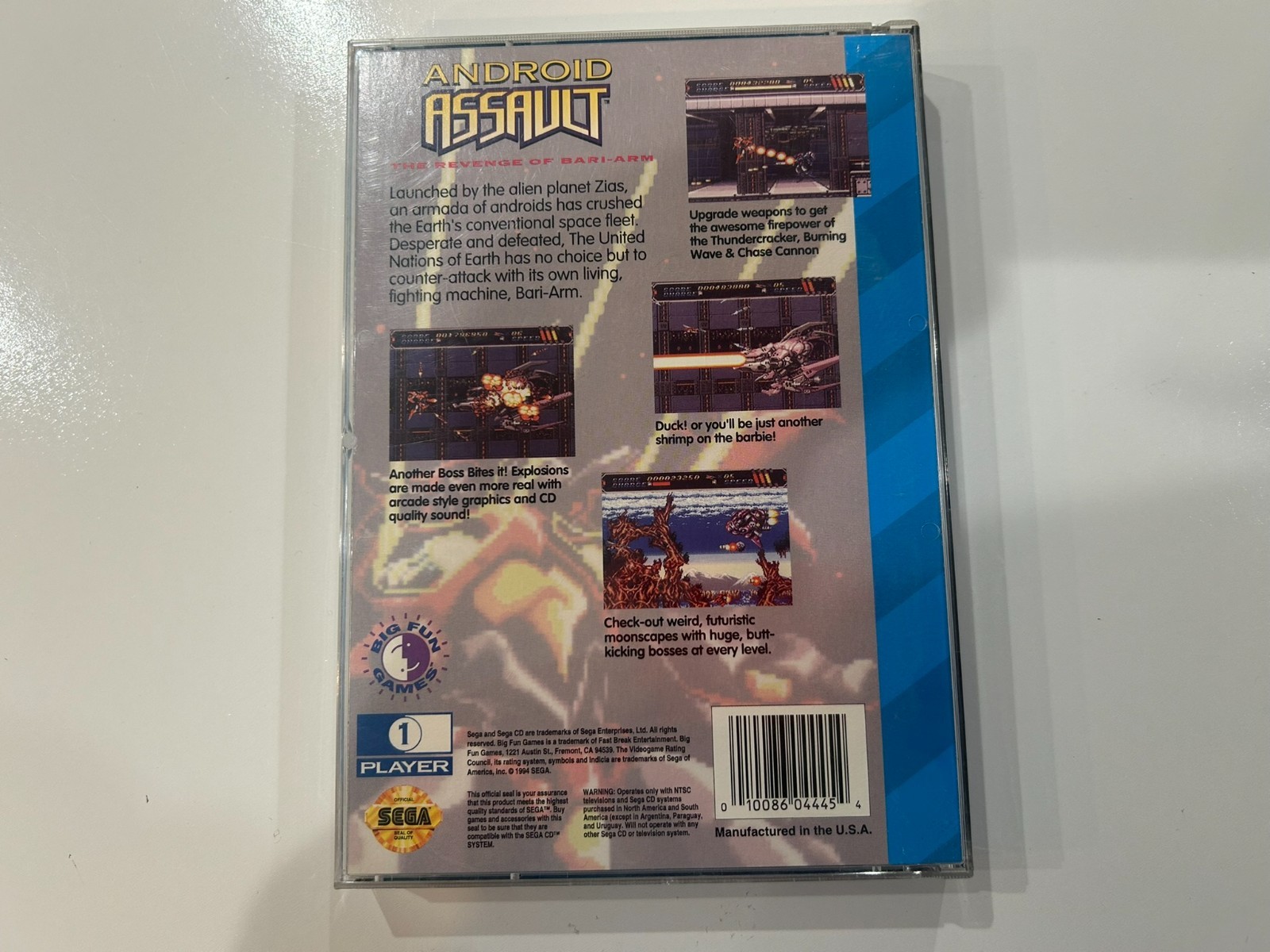 Android Assault: The Revenge of Bari-Arm (Sega CD, 1994) Complete w Reg EX+/NM