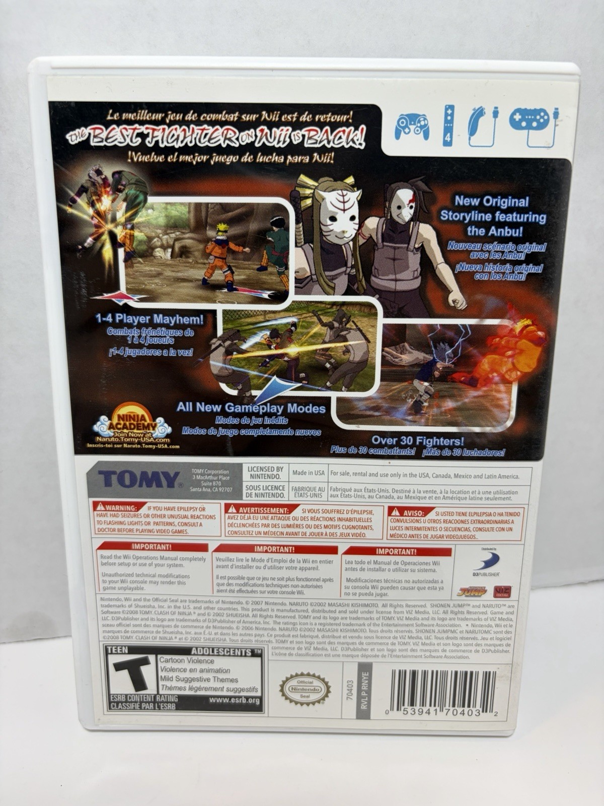 Naruto: Clash of Ninja Revolution Lot 1 & 2 Nintendo Wii Game Lot – Great Disks