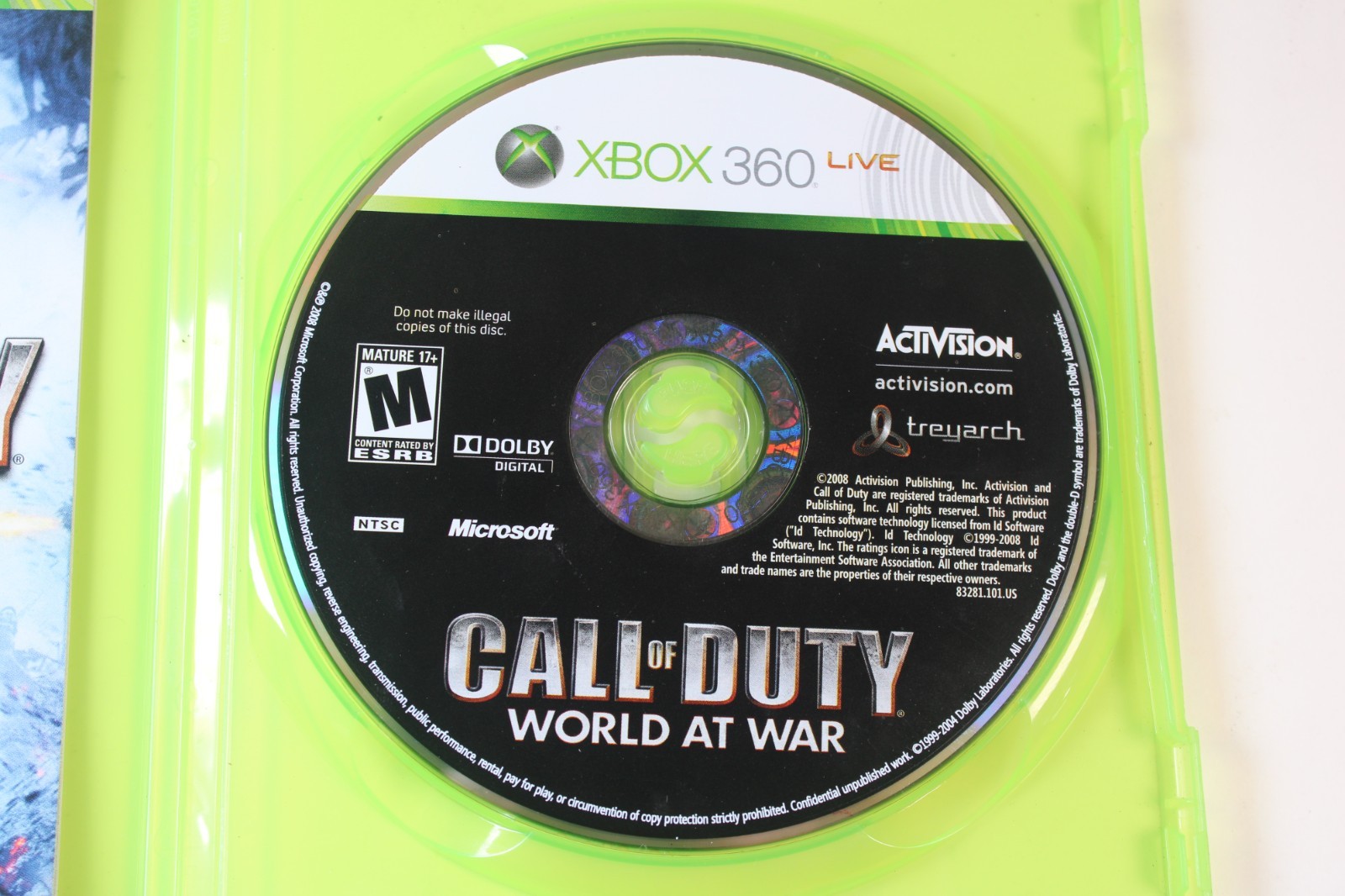 Call of Duty: World at War (Microsoft Xbox 360, 2008) Authentic, Complete