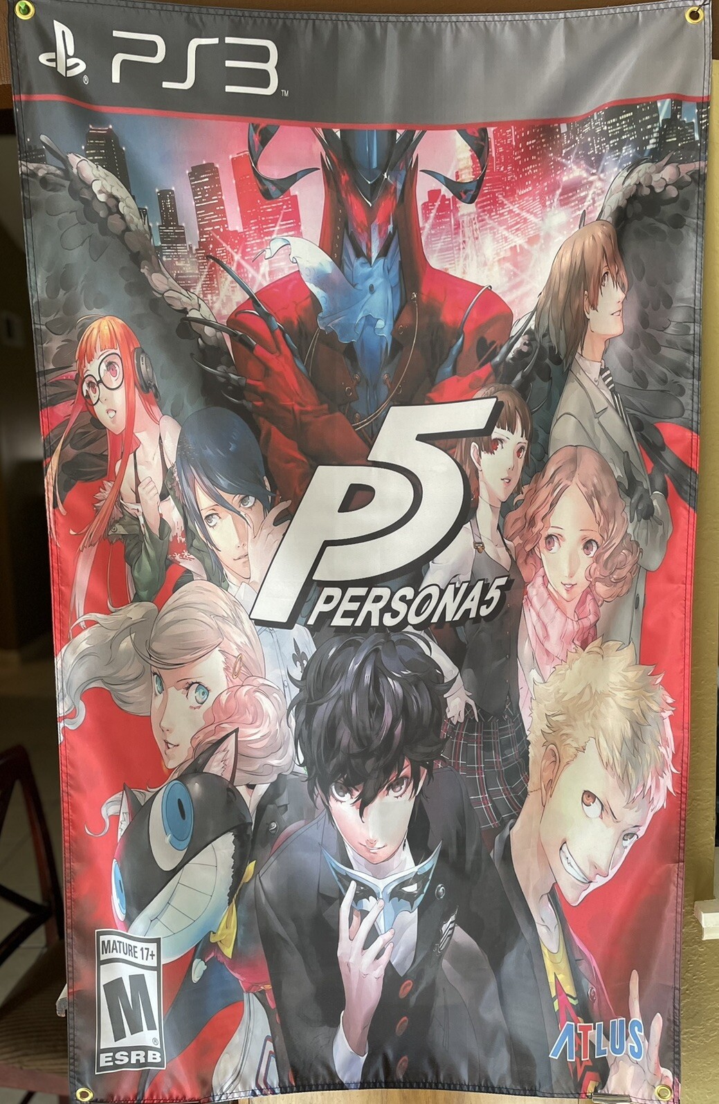 Persona 5 5′ Flag Banner Poster Sony PlayStation 3 PS3 2017 Atlus Rated M Mature