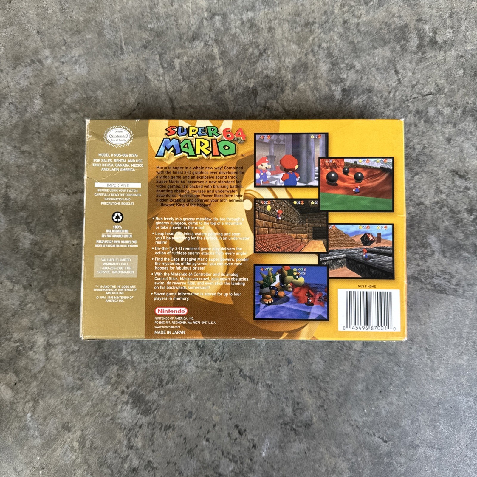 Super Mario 64 (Nintendo N64) Complete CIB Authentic Tested