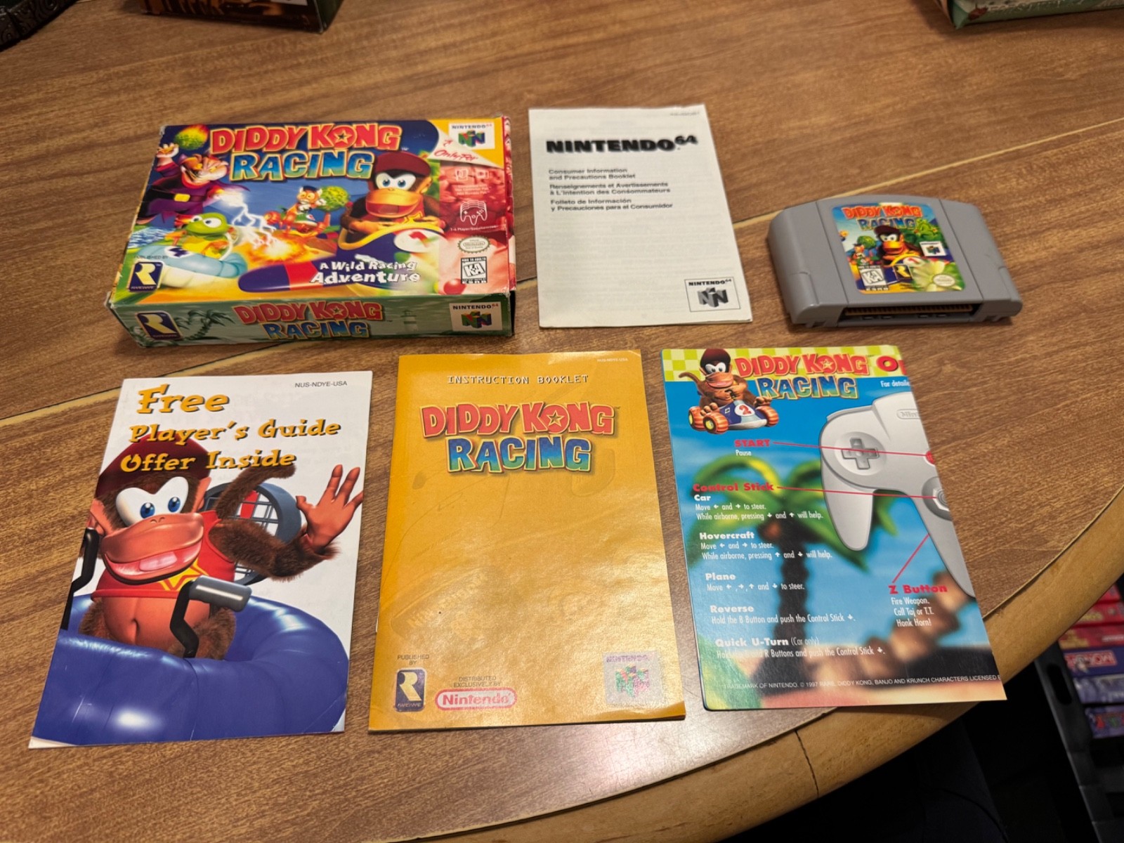 Diddy Kong Racing (Nintendo 64) N64 DKR DK video game complete CIB w/ tips fold