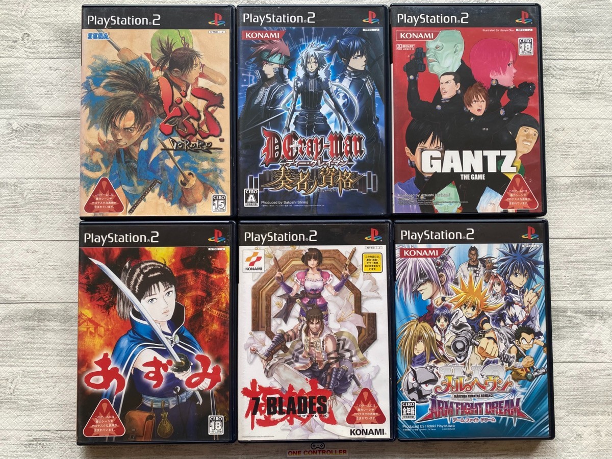 SONY PS2 Dororo & Azumi & D.Gray-man & 7 Blades & Gantz & Melheaven from Japan
