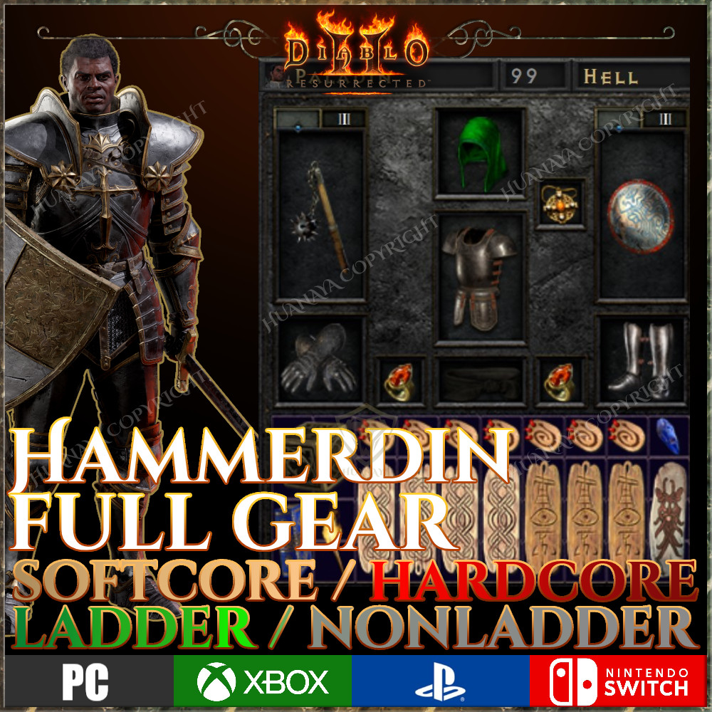 ✅ HAMMERDIN FULL GEAR PALA ✅ PC PS4 PS5 XBOX SWITCH ✅ D2R DIABLO 2 RESURRECTED