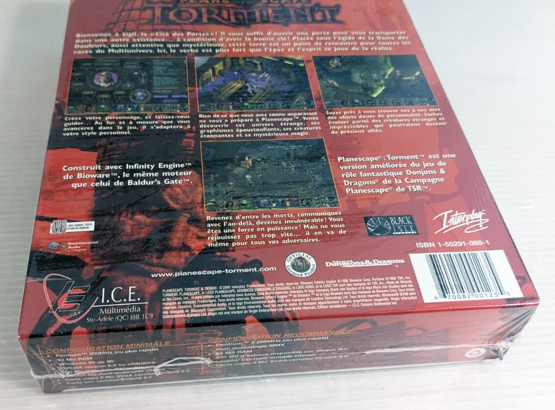 Planescape Torment PC Big Box Windows 98 D&D RPG French Version Black Isle 2000