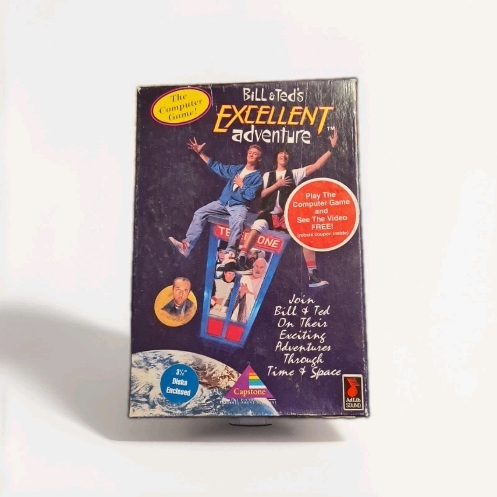 Bill & Ted’s Excellent Adventure Complete Box 1989 IBM 3.5″ 5 1/4″ MS-Dos