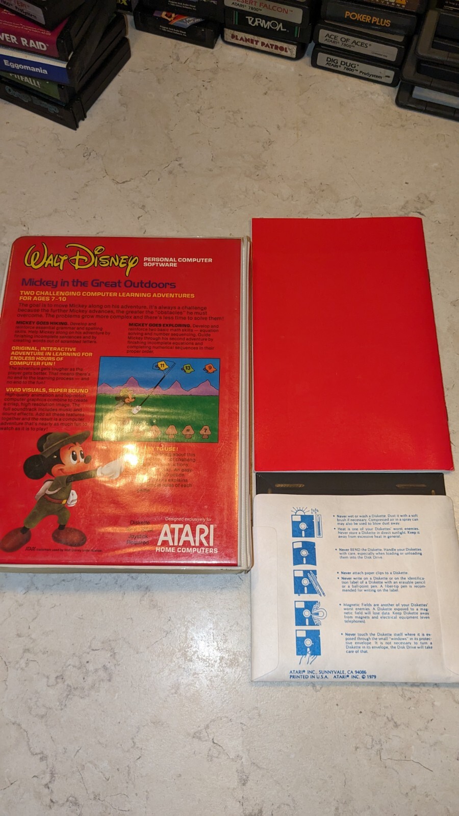 Atari Home Computer Game Mickey In The Great Outdoors Ages 7-10 Floppy Disk