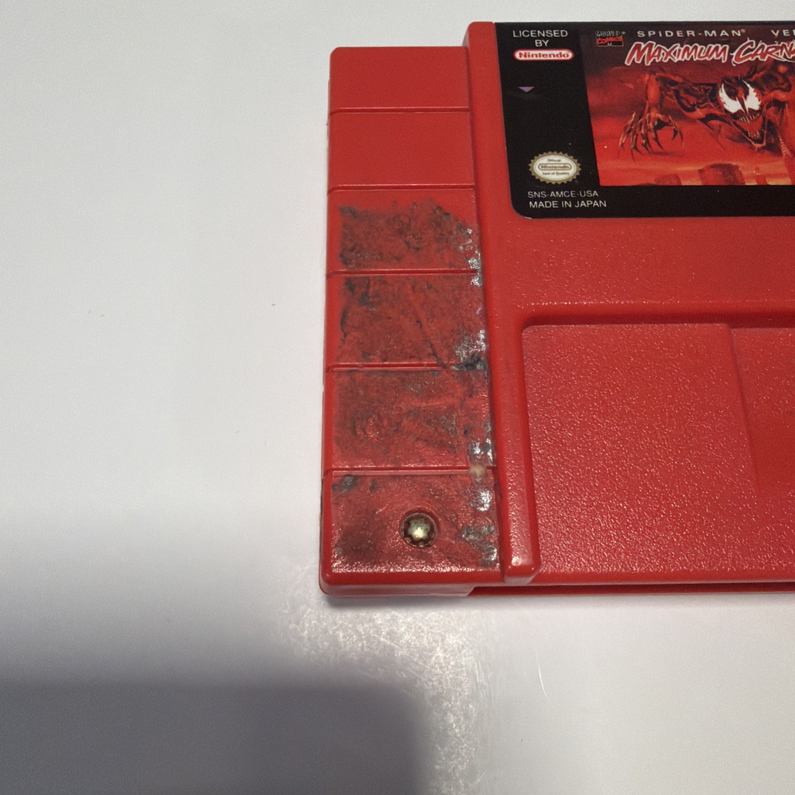 Super Nintendo SNES Maximum Carnage Spider-Man Venom Cartridge NOT TESTED USED