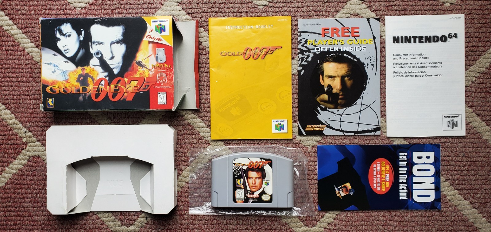 GoldenEye 007 Bond Nintendo 64 N64 Complete CIB Manual Box Inserts AUTHENTIC !!!
