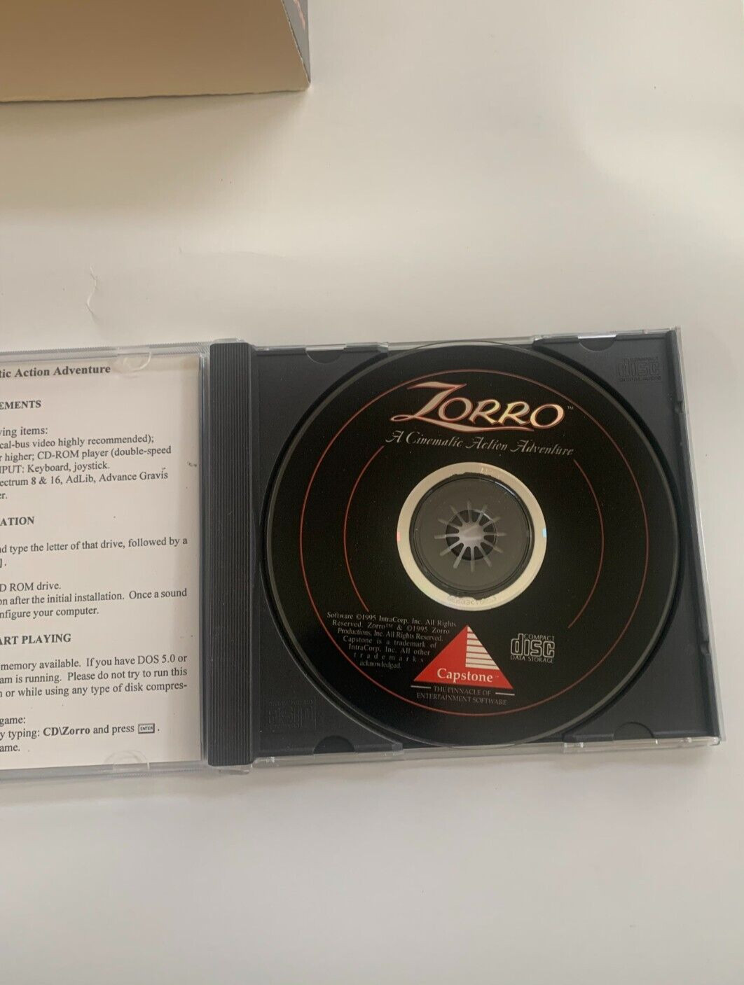 Authentic Zorro PC Game 1995 – Capstone IBM PC CD – Big Box Game