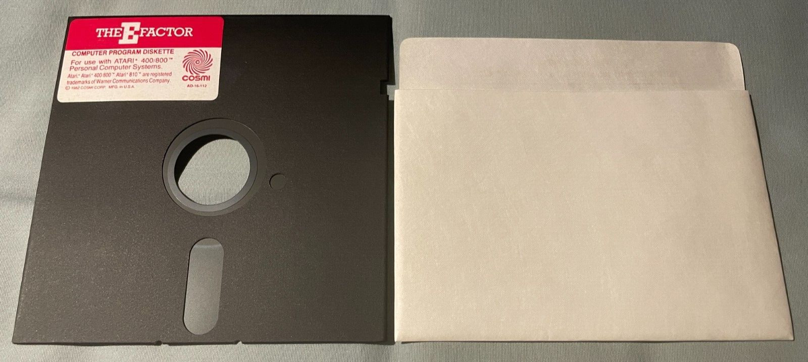 THE E FACTOR – 1982 Atari 400/800 Computer Cosmi Video Game 5.25″ Disk – TESTED!
