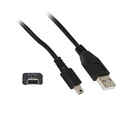 [Pack of 2] Mini USB 2.0 Cable, Black, Type A Male to 5 Pin Mini-B Male, 3 foot
