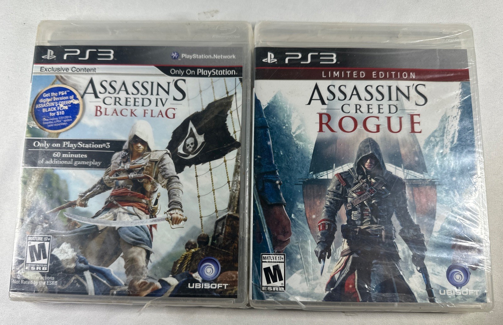 Assassin’s Creed IV Black Flag + Rogue PlayStation 3 PS3 Game Bundle NEW READ