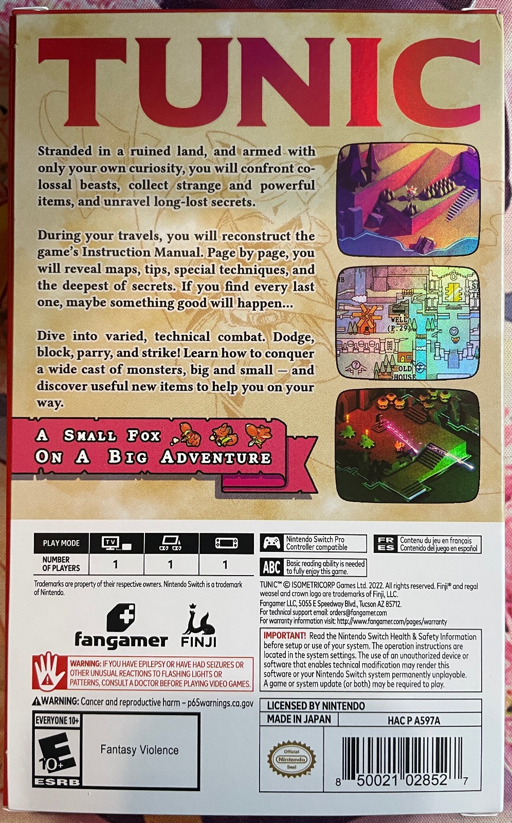 Tunic CIB – English – Nintendo Switch 2022