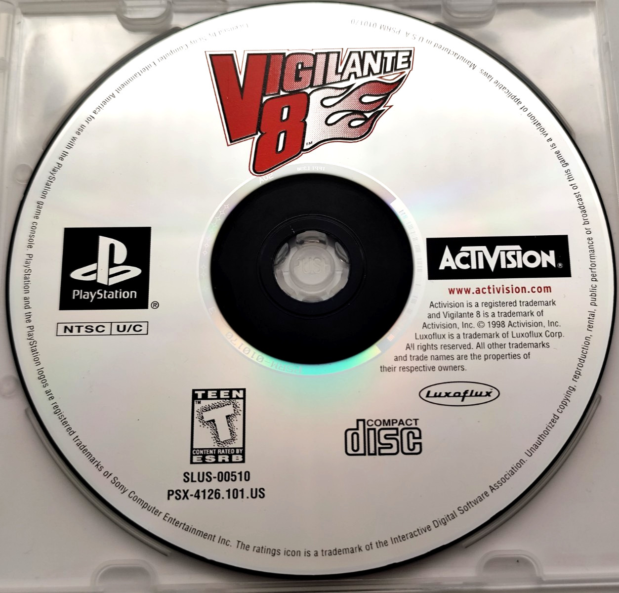 Vigilante 8 (Sony PlayStation 1 PS1, 1998) *Disc Only* Tested & Cleaned!