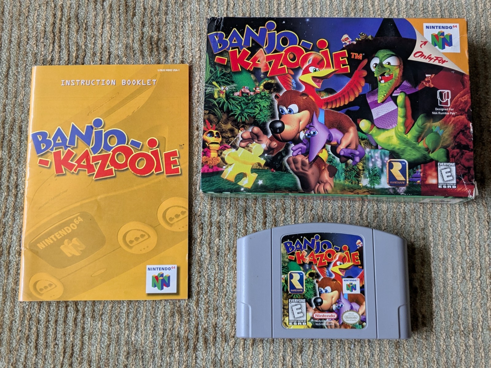 BANJO-KAZOOIE Nintendo 64 N64 Complete CIB Tested Working