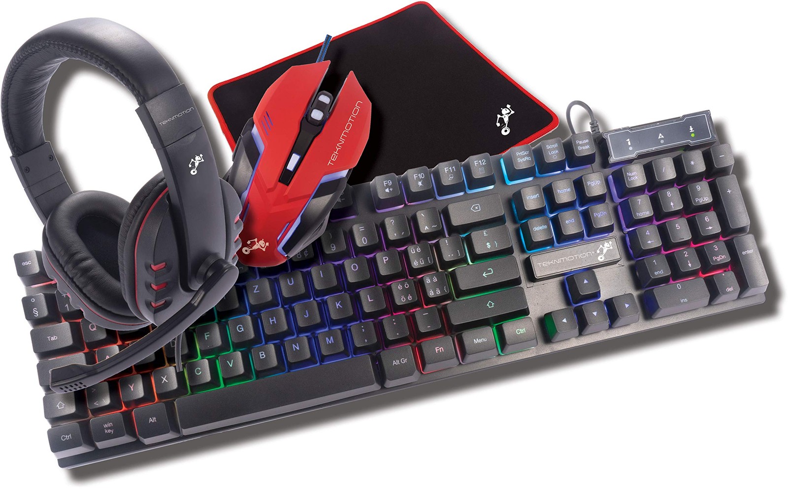 TekNmotion Nibiru 4-In-1 Gaming Bundle Keyboard, Mouse, Headset, Mousepad – (PC)