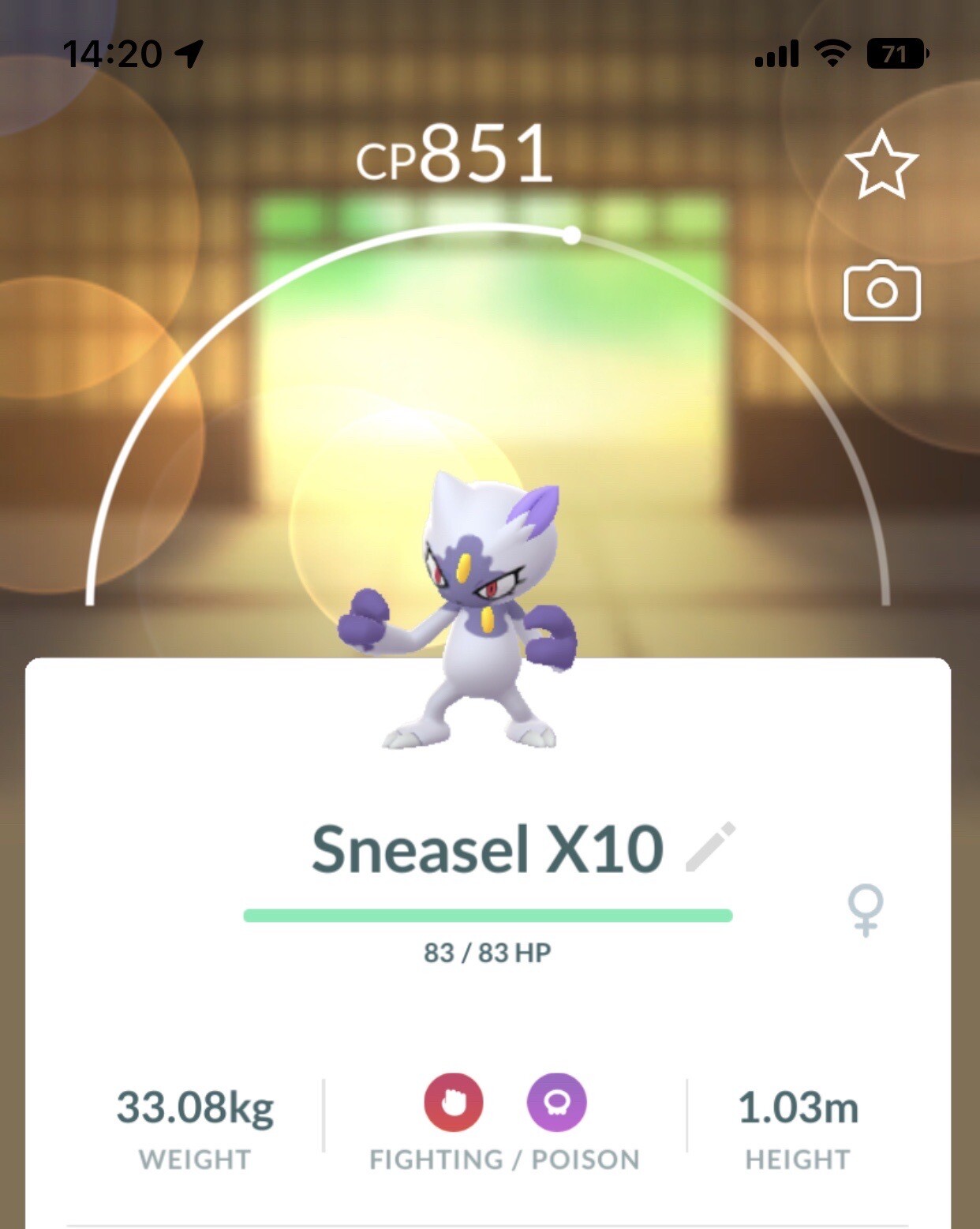 10x Hisuian Sneasel Pokemon Trade GO Pokémon Not Shiny Lucky Chance Sneasler