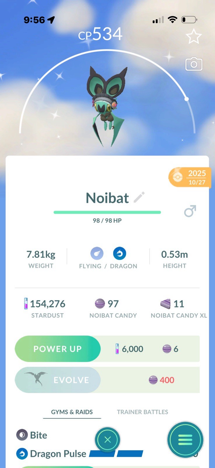 Pokémon Pokémon Go Noibat Profile Screenshot, Online Play, Android iOS