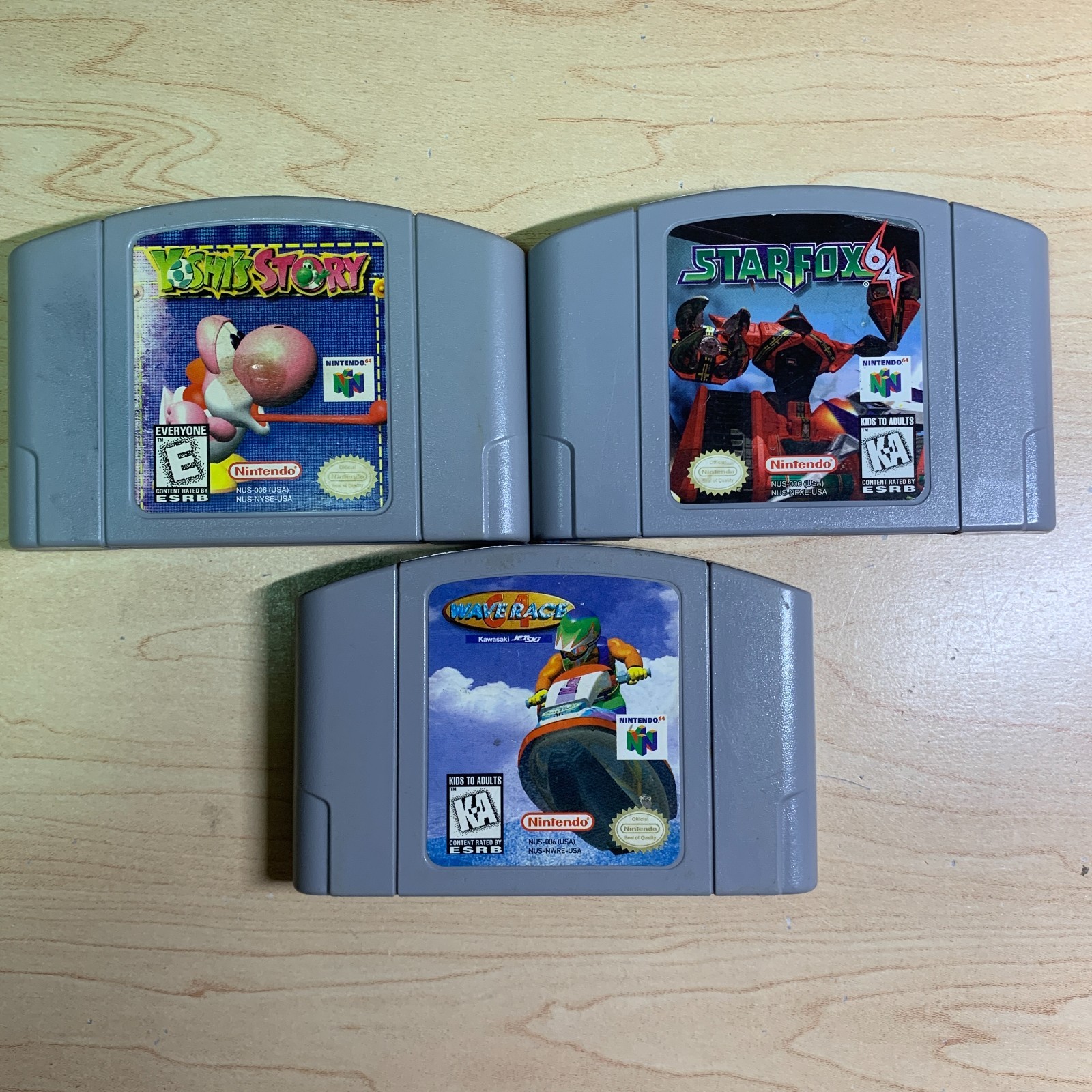 Starfox Yoshi’s Story Wave Race Nintendo 64 N64 Lot of 3 Authentic Tested Clean