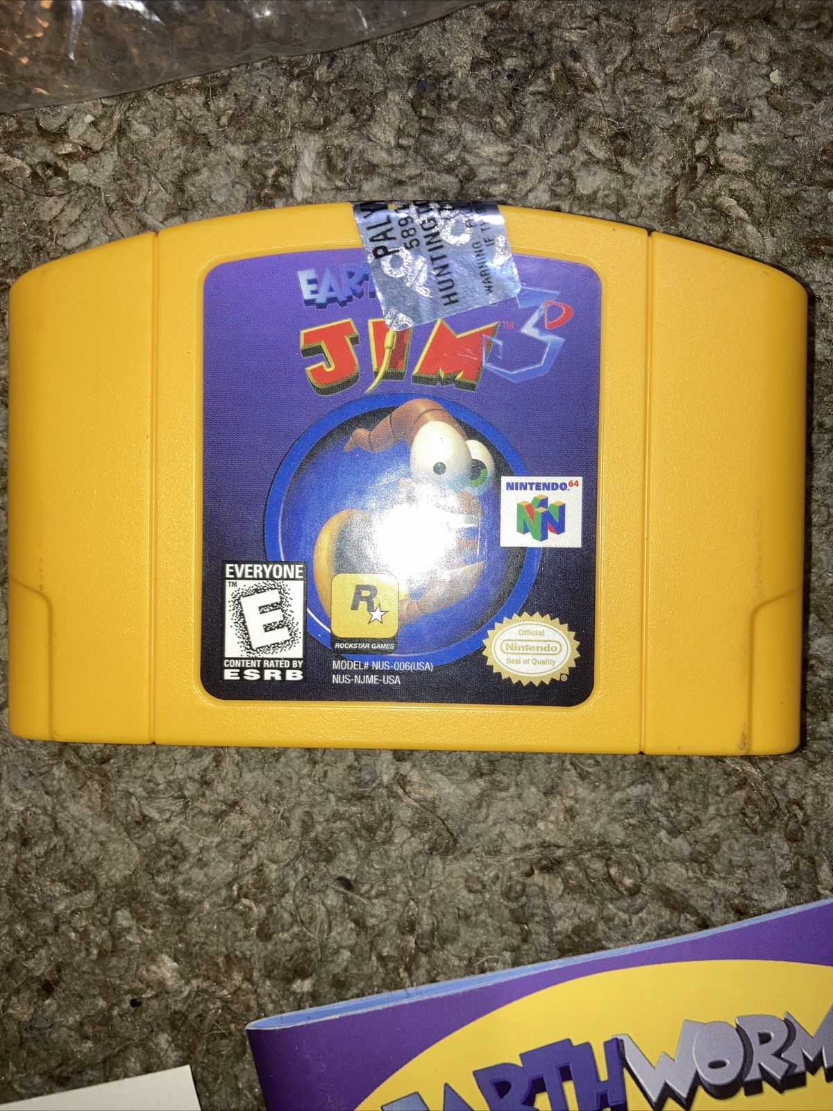 Earthworm Jim 3D Nintendo 64 N64 CIB Complete W Manual Authentic Game cartridge