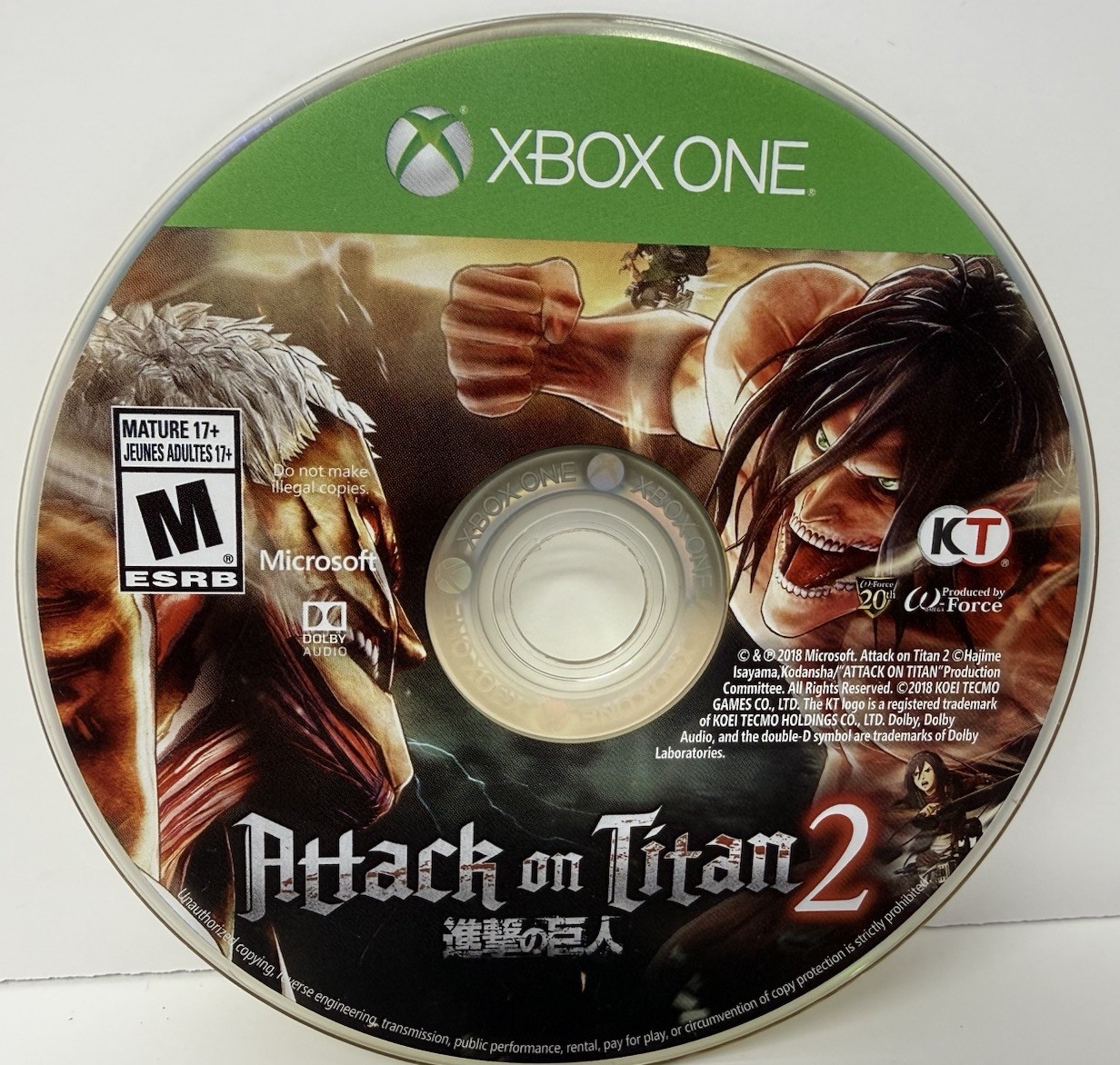 Attack on Titan 2: Final Battle Microsoft Xbox One, 2019 – Disc Only Tested