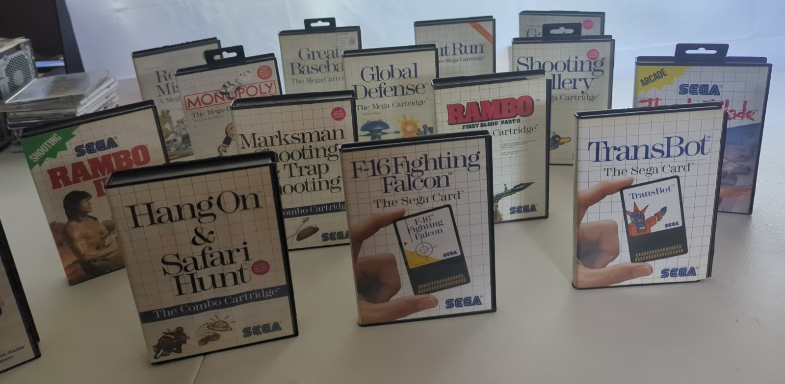 Boxed Sega Master System Large Lot #1 – Outrun, Transbot – 16 Games