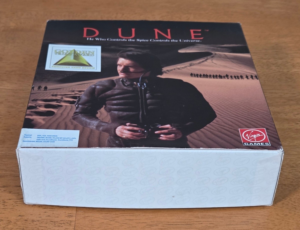 Dune Virgin Games Kyle MacLachllan Cover IBM PC Big Box 3.5″ Complete CIB 1992